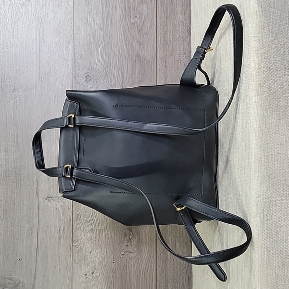 Ralph Lauren Dryden Black Leather Backpack Tote Shoulder Bag - Picture 4 of 13